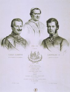 查尔斯阿尔伯特，庇护九世和利奥波德二世，1848年 作者 意大利学校
