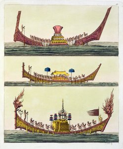 科钦中国船只，朱利奥·费拉里奥的古代和现代服饰插图，出版于1820年代至30年代 作者 意大利学校