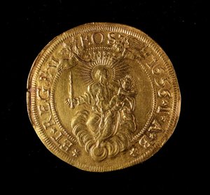 基因共和国货币：12.5 金币。 直径。 61 毫米。 1656.回来。 Genes Musei di Strada Nuova (inv. 6453) 作者 意大利学校