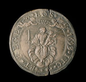 基因共和国货币： ECU 宽银。 直径。 61 毫米。 1693.回来。 Genes Musei di Strada Nuova (inv, M7097) 作者 意大利学校