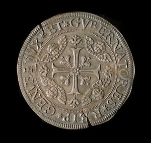 基因共和国货币： ECU 宽银。 直径。 61 毫米。 1693.前面。 Genes Musei di Strada Nuova (inv, M7135) 作者 意大利学校