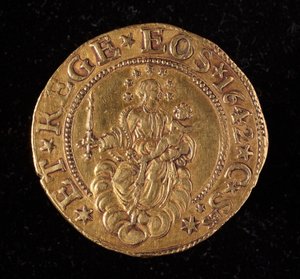 基因共和国的货币：五金多比硬币。迪安41毫米1642.返回。基因博物馆 作者 意大利学校