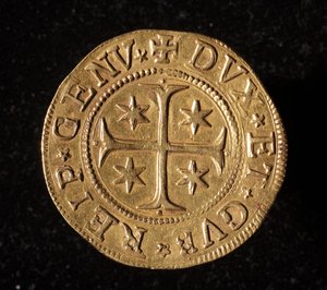 基因共和国的货币：五金多比硬币。迪安41毫米1652.正面。基因博物馆 作者 意大利学校