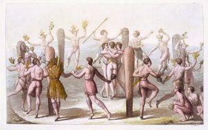 弗吉尼亚州土着居民的舞蹈，1820年 作者 意大利学校