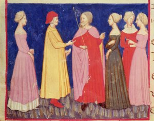 Dante和Beatrice in the Paradise，来自Dante Alighieri的神曲（1265-1321） 作者 意大利学校