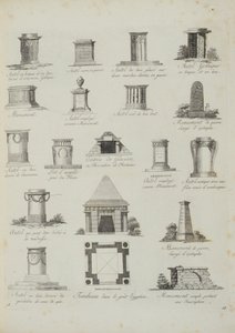 花卉装饰品的设计，来自JG Grohmann的A Compendium of Drawing，出版于1805年 作者 意大利学校