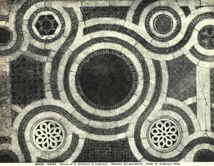 罗马拉特兰圣乔瓦尼大教堂 Cosmatesque 地板的细节（马赛克） 作者 意大利学校