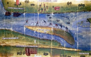 波河居民之间关于采冰权的争议。 1535. 米兰，国家档案馆。 作者 意大利学校