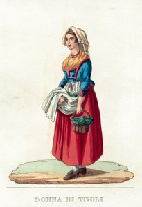 蒂沃利的女人（彩色版画） 作者 意大利学校