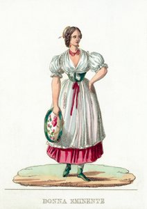 Donna Eminente（彩色雕刻） 作者 意大利学校