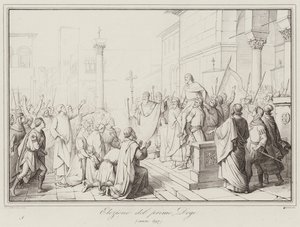 Elezione del primo Doge, 697 (engraving) 作者 Italian School