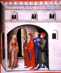 第98页，脸红，来自《Tacuinum Santiatis Codex Vindobonensis》（牛皮纸）的插图 作者 意大利学校