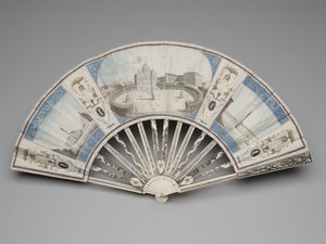 约1780年代至1790年代享有罗马古迹美景的折扇 作者 意大利学校