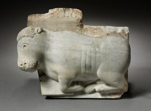 首都片段与圣路加牛，约1175年至1200年 作者 意大利学校