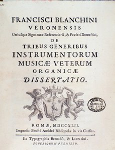 弗朗切斯科·比安基尼（Francesco Bianchini）用新乐器中的三种乐器创作“前奏曲”，“旧乐器” 作者 意大利学校