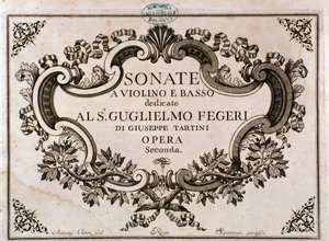 Frontispiece of musical score for Sonatas by Giuseppe Tartini (litho) 作者 意大利学校