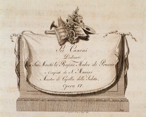 意大利作曲家Natale Mussini（1765-1837）致力于普鲁士女王的Sei canoni乐谱的主题 作者 意大利学校