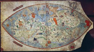 托斯卡内利设计的热那亚世界地图（牛皮纸） 作者 意大利学校