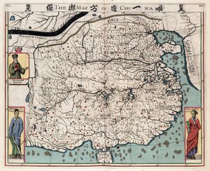 Geographic map of China from “A discourse of the kingdom of China, taken out of Ricius and Trigautius” by Matteo Ricci (1552-1610), 作者 意大利学校