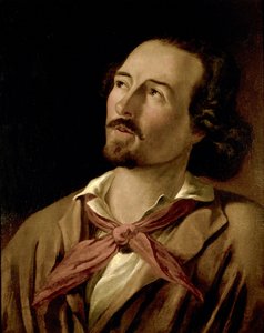 Goffredo Mameli (1827-1849) 诗人和意大利复兴运动的爱国者。 19 世纪的匿名绘画。 米兰复兴博物馆