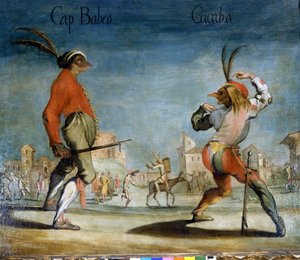 意大利《喜剧艺术》中的面具。Babbeo船长和Cucuba。匿名的17世纪。米拉，斯卡拉博物馆。 作者 意大利学校