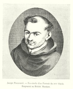 Jacopo Passavanti，16 世纪肖像的复制品，从大英博物馆借来（版画） 作者 意大利学校