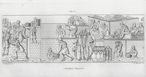 特拉贾纳柱（La Colonna Trajana），特拉贾纳柱（雕版印刷）。 作者 意大利学校