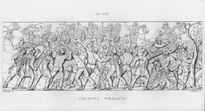 特拉贾纳柱（La Colonna Trajana），特拉贾纳柱（雕版印刷）。 作者 意大利学校
