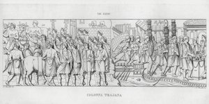 特拉贾纳柱（La Colonna Trajana），特拉贾纳柱（雕版印刷）。 作者 意大利学校