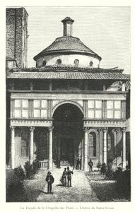 La Facade de la Chapelle des Pazzi, Cloitre de Santa Croce (engraving) 作者 意大利学校