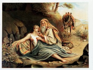 Le Bon Samaritan - 在“《金色经典圣经：古代和新奋斗中的神圣启示历史》”中，乔瓦尼·拉迪斯劳·西科拉（Giovanni Ladislao Sykora）（第 2 卷），唐·克莱门特·贝内蒂 (Don Clemente Benetti) 翻译。 （意大利圣经） 作者 意大利学校