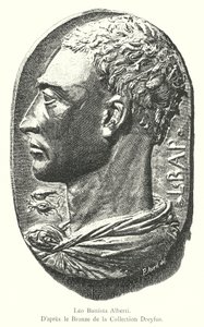 Leo Battista Alberti，根据 Dreyfus 收藏的青铜器（雕刻） 作者 意大利学校
