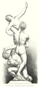 兰兹广场，《绑架萨宾人》，博洛尼亚的约翰（雕刻）。 作者 意大利学校