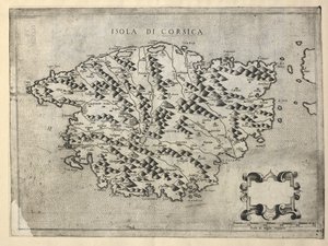科西嘉岛地图（雕刻） 作者 意大利学校