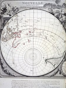 18世纪在威尼斯刻制的太平洋地图。 作者 意大利学校