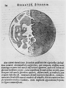 月亮的地图，从Sidereus Nuncius的例证由Galileo Galilei，1610