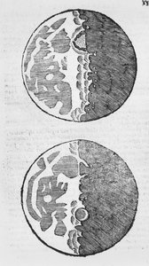 月亮的地图，从Sidereus Nuncius的例证由Galileo Galilei，1610