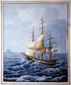 帕尔马的玛丽·路易斯于 1824 年 7 月 10 日登上一艘带她去那不勒斯的帆船，由 B. Boccaccio 作画。帕尔马的格劳科·隆巴迪博物馆 作者 意大利学校