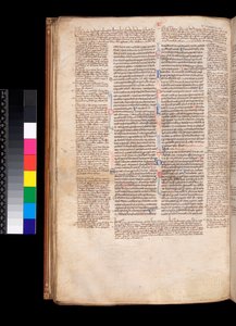 Ms 213. Gregory IX, Decretales with Apparatus by Bernardo Botone of Parma, F.93v. Main text in a gothic bookhand (littera rotunda) 作者 意大利学校