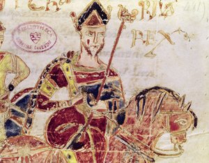 4号Lothair I（c.795-855）在他的马上 作者 意大利学校