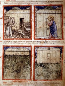 诺亚方舟，缩影取自抄本 212（或帕多瓦诺抄本或帕多瓦圣经）1390-1400 Rovigo，Accademia dei Concordi 作者 意大利学校
