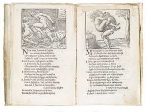 彼得·阿雷蒂诺（Pietro Aretino）的《索内蒂·卢苏里奥西》（Sonetti Lussuriosi）的页面，由朱利奥·罗马诺（Giulio Romano）插图和马尔坎通尼奥·雷蒙迪（Marcantonio Raimondi）刻制，于约1527年出版，威尼斯 作者 意大利学校