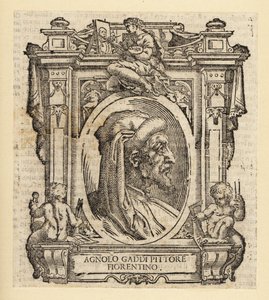 Agnolo Gaddi 的肖像，来自佛罗伦萨的意大利画家，大约 1350-1396 年 作者 意大利学校