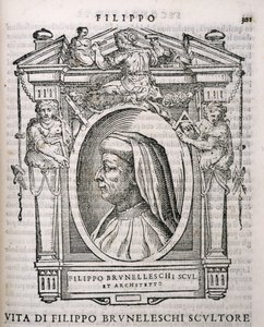 来自Vasaris Lives of the Artists的Filippo Brunelleschi（1377-1446）的肖像，首次出版于1550年 作者 意大利学校