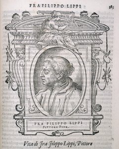 来自Vasaris Lives of the Artists的Fra Filippo Lippi（c.1406-69）的肖像，首次出版于1550年 作者 意大利学校