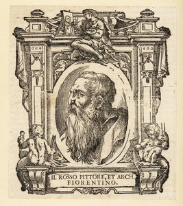 Giovanni Battista di Jacopo 的肖像，被称为 Rosso Fiorentino 或 Il Rosso，意大利建筑师和风格主义画家，在佛罗伦萨画派的油画和壁画中 作者 意大利学校