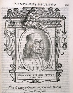 来自Vasaris Lives of the Artists的Giovanni Bellini（c.1431-1516）的肖像，首次出版于1550年 作者 意大利学校