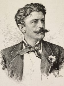 赫伯特·冯·俾斯麦（1849-1904 年）的肖像，德国政治家，由 Riera 雕刻，来自 Vianello Brothers 的照片，来自 L
