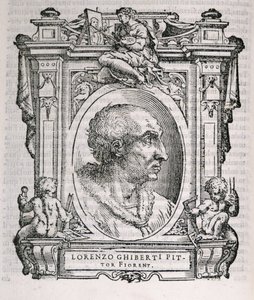 来自Vasaris Lives of the Artists的Lorenzo Ghiberti（1378-1455）的肖像，首次出版1550年 作者 意大利学校
