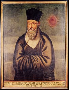 Matteo Ricci的肖像（1552-1610）意大利传教士，耶稣会在中国的使命创始人（小组） 作者 意大利学校